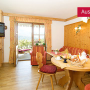 Fewo Kaiserwinkl, 1-2 Personen, Urlaubsfeeling - gemütlicher Wohnraum mit Flat-TV und sonniger Terrasse